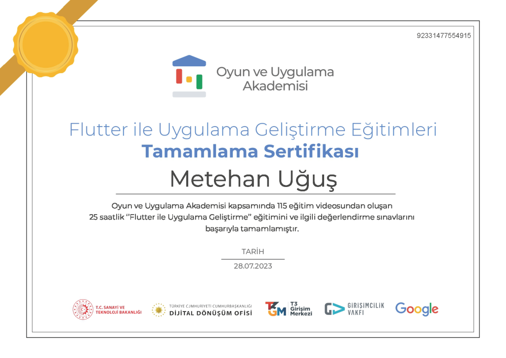 Flutter ile Uygulama Geliştirme
